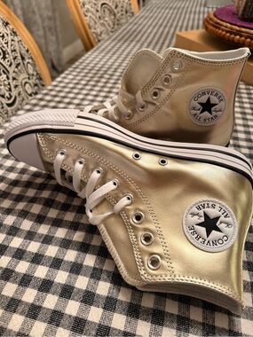Converse Metallic Gold High-Top Sneakers - Women's